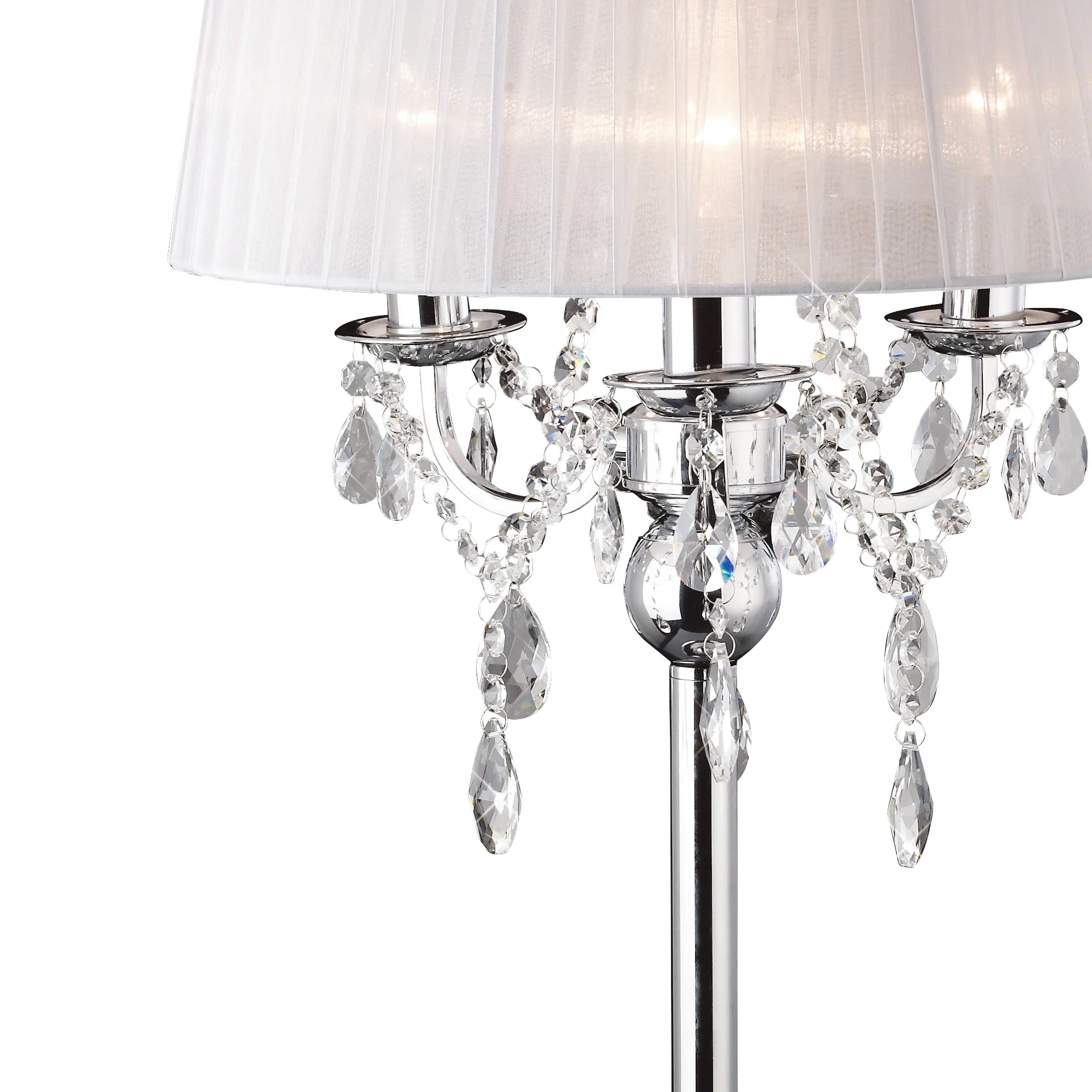Olivia Crystal 61cm 3 Light Table Lamp IL30062/WH  Diyas Olivia Polished Chrome-White
